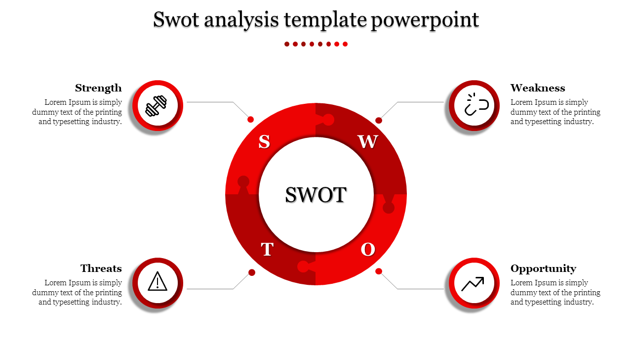 swot analysis template powerpoint-Red